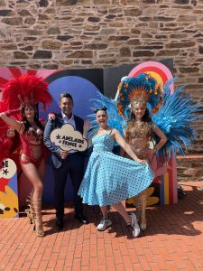 Lutheran Care CEO Rohan Feegrade and Adelaide Fringe performers at the festival announcement
