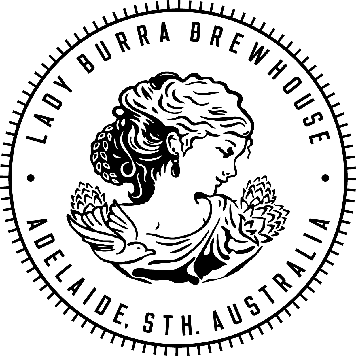 Image of the Lady Burra Brewhouse logo.